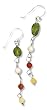 Genuine Peridot, Cultured Pearl, Aventurine & Yellow Jade Earring