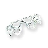 Sterling Silver Cut-out Hearts Toe Ring