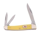 Best sale price for Kissing Crane Mini Whittler Yellow Delrin Handle 3-Blade Pocket Knife. Free Shipping.