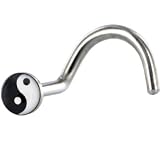 Surgical Steel Black and White YIN YANG Logo Nose Ring