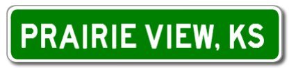 Prairie View, Kansas City Limit Sign - Aluminum
