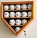 14 Baseball Display Case Cabinet Holder Wall Rack Home Plate Shaped w/98% UV Protection- Lockable