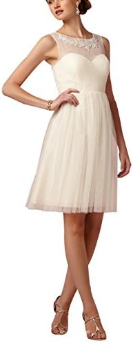 Musebridal Knee Length Bridemaid Gowns Short Tulle Wedding Party Dresses Blush Pink Size 8
