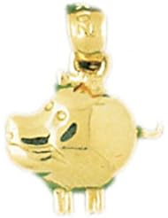 Dazzlers Solid 14k Gold Hippo Charm Pendant Available in three colors from jewelsberry (weights: 1.2 grams only)