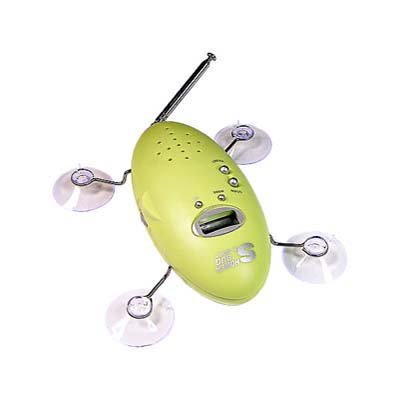 Zadro Shower Bug AM/FM Radio with Clock, Lime Green