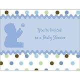 Tickled Blue Baby Shower Invitations with Envelopes 8ct