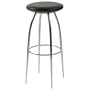 ITALMODERN Rizzo Bar Stool Sets of 2, Black/Chrome, 15" W x 15" D x 31.5" H
