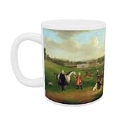 Leak Okeover, Rev. John Allen and Captain Chester at Okeover Hall, Staffordshire, c. 1785 (oil on canvas) by Arthur Devis - Mug - Standard Size
