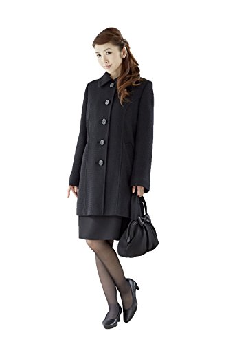 (モノワール) MONOIR 喪服 レディース 礼服 Aライン ミドル丈 ブラックフォーマル コート 08G33702