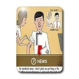 Rich Diesslins Funny General Cartoons - Newscaster and Flu Shot Advisory - Light Switch Covers - single toggle switch