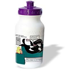 Londons Times Funny Medicine Cartoons - Ungrateful Whale Hates Greenpeace - Water Bottles by 
