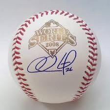 Chase Utley Hand Signed Autographed 2008 World Series Baseball Phillies
