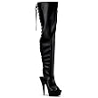 Pleaser Shoes Women's DELIGHT-3017, 5 3/4" Heel Open Toe Lace-UP Stretch Thigh High Boot, available 3 colors