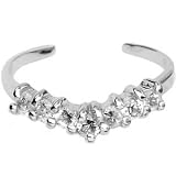 Sterling Silver Cubic Zirconia Wishbone Toe Ring