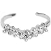 Sterling Silver Cubic Zirconia Wishbone Toe Ring