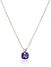 10k Gold 8mm Checkerboard Cushion Gemstone 4-Prong Pendant Necklace, 18