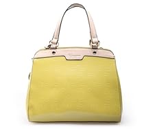 Hot Sale Elegant Women's Genuine Patent Cow Leather Handbag Lady Messenger Natural Leather Baguett Hobo Satchel Totes Shoulder & Hand Bag ZF02 (Yellow)
