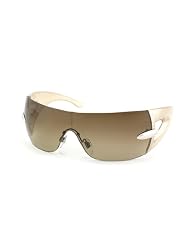 Bulgari 8025 'u2 Bono' Ivory Frame Brown Gradient Lens Rimless Sunglasses by Bulgari