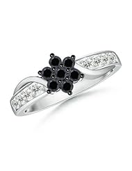 Enhanced Black Diamond Flower Ring