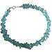Aqua Blue Apatite Gem Chip Bracelet Anklet Sterling Silver Clasp 6, 7, 8, or 9-inch