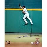 Johnny Damon Away Catch Against Wall 16X20 (MLB Auth)