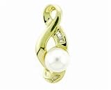 Ladies 0.08ct Diamond and 7mm White Pearl Pendant