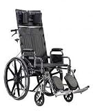 Drive Medical Sentra Reclining Wheelchair With Various Arm Styles and Elevating Leg Rest