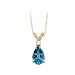 14K Yellow/White Gold 0.05 ct. Diamond and 1 2/3 ct. Teardrop Shaped Blue Topaz Pendant with Chain