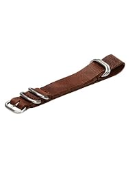 Premium 18mm 5-ring Thick Leather Worn Light Brown Urban Military Nato Watch Strap - Fits All Watches!!!