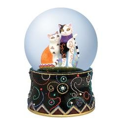 Adorable Two Kitty's With One Another Musical Waterglobe