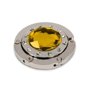 Amber Crystal Gemstone Folding Purse Hook Hanger