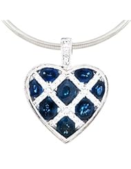 Sapphire and Diamond Necklace in 18kt White Gold