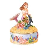 Mermaid Trinket Box Set with Swarovski Crystals Ariel Ring Box, Mermayde Ocean Pill Box, Sea Fairy Jewelry Box FREE SHIPPING