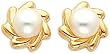 14K Yellow Gold Cultured Pearl Earrings Jewelry New |D