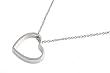 Sterling Silver CZ Necklaces - Heart - Chain: 17"/ Height: 22mm