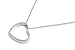 Sterling Silver CZ Necklaces - Heart - Chain: 17"/ Height: 22mm