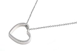 Sterling Silver CZ Necklaces - Heart - Chain: 17"/ Height: 22mm
