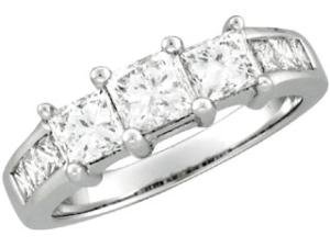 .50 Ct Princess 3 Stone Diamond Engagement Ring SI3