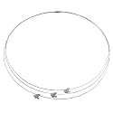 0.1 Ct Diamond 14 Kt White Gold 16 Inch Triple Strand Choker Doves Necklace