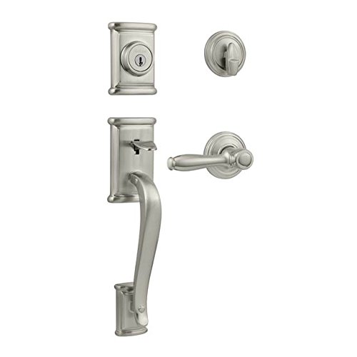 Kwikset 800ADH/966ADL-US15 Satin Nickel Ashfield Single Cylinder Handleset with Ashfield Lever