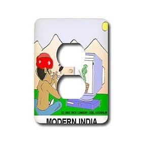 Londons Times Funny Music Cartoons - Modern India - Light Switch Covers - 2 plug outlet cover