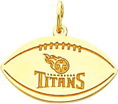 14K Gold NFL Tennessee Titans Logo Football Charm