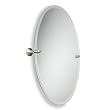 Oval Bathroom Wall Mirror Beveled Edge Polished Chrome