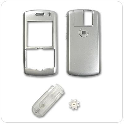 Rim BlackBerry Pearl 8100 PDA Smart Phone Solid Silver Snap-On Crystal Case Cover with Removable Ratcheting Belt Clip
