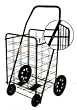 Folding Shopping Cart Basket- medium Size Color Black-solid rubber tires by Perfectbuyz