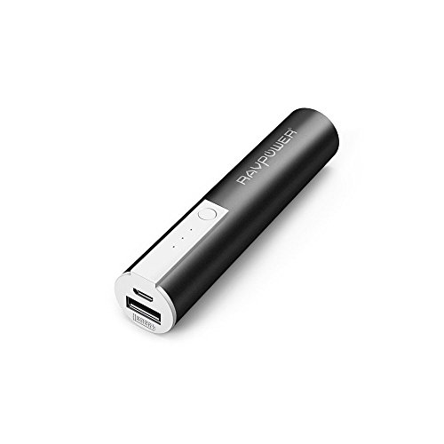 RAVPower Luster Mini 3350mAh Smallest but Powerful Enough Portable Charger External Battery Pack and Power Bank and iSmart for iPhone, iPad, Android and Other Smart Devices (Black)