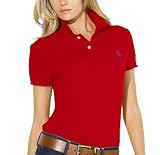 31cjOv9SdCL. SL160  Ralph Lauren Women Slim Fit Logo Polo Shirt (4, White/light blue)
