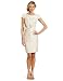 Danny & Nicole Women's Short Sleeve Jaquard Dress, Taupe/White, 10