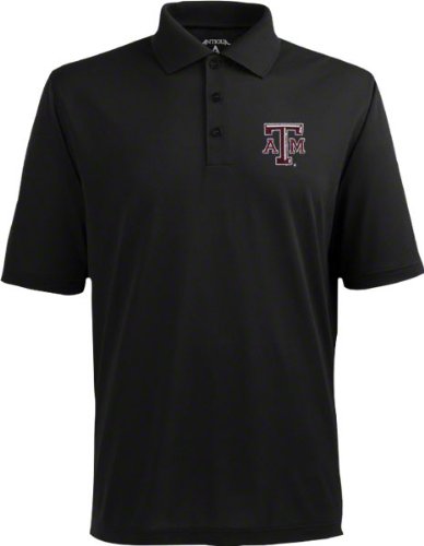 Texas A&M Aggies Black Pique Extra Light Polo Shirt
