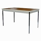 Adjustable Height Activity Table 60 x 20 Walnut Top/Black Edge/Chrome Legs